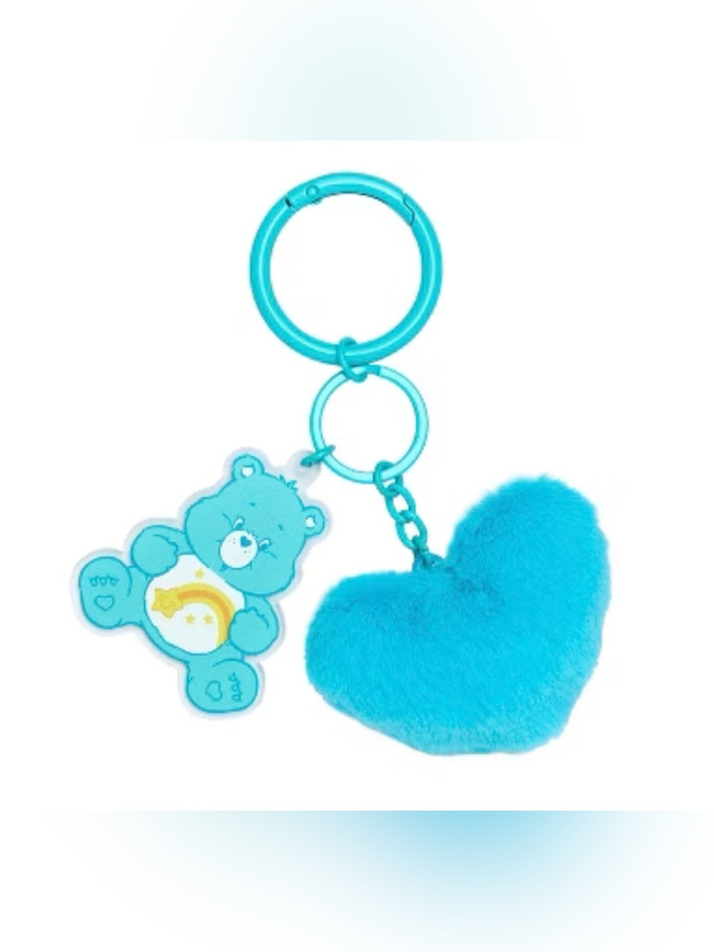 Skinnydip x Care Bears Grumpy Bear Blue Heart Bag Charm Keychain NWT